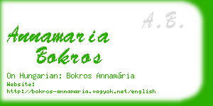 annamaria bokros business card